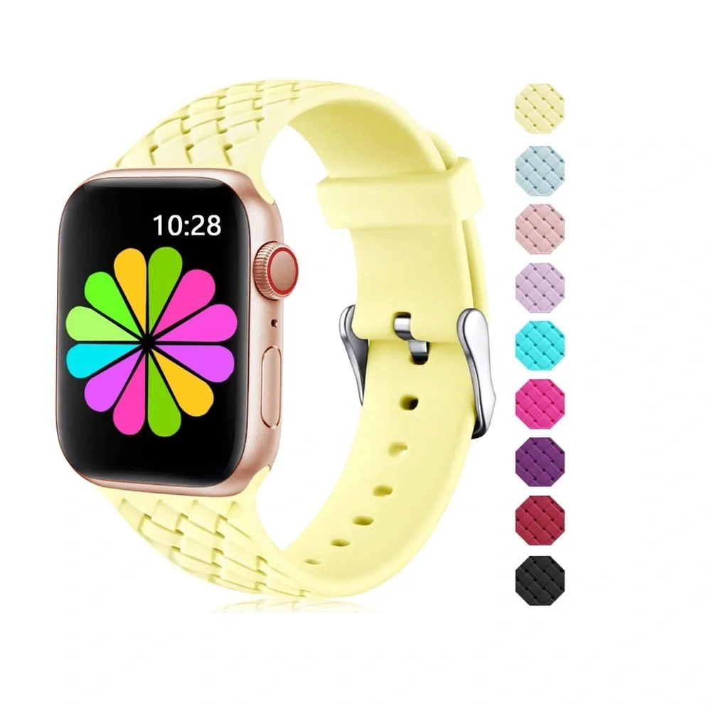 Apple Watch 42mm 44mm Soft Silicone Weave Band